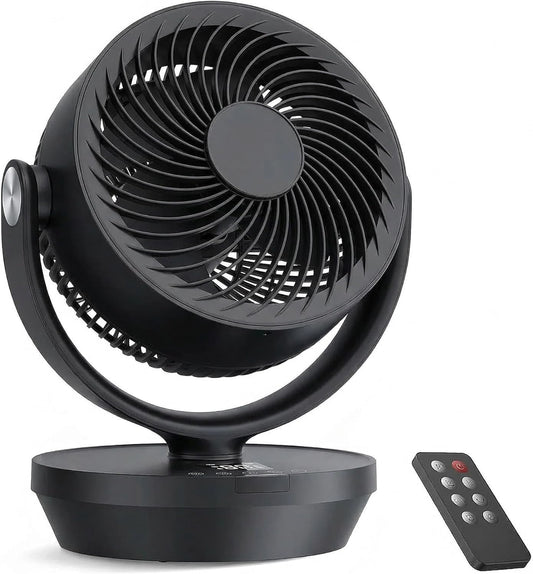 Air Circulator Fan for Bedroom, 13" Table Fan with 90° Oscillating & 120° Tilt, 60Ft Strong Airflow, Quiet 25Db Electric Desk Fan with 4 Speeds, 4 Modes & 12H Timer